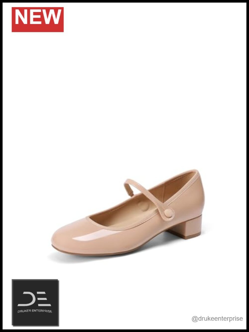 Mary Jane Chunky Block Heel Pumps with Arch Support Cushioned Insole Non-Slip